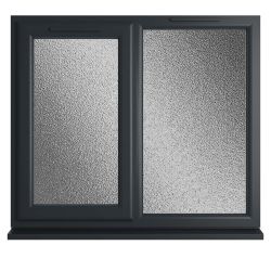 Crystal uPVC Window Grey 7016 A Rated Left Hand Side Hung Next to a Fixed Light 1190mm x 1190mm
