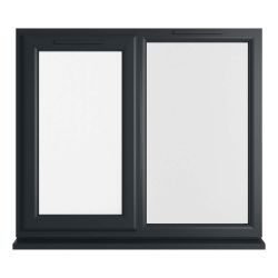 Crystal uPVC Window Grey 7016 A Rated Left Hand Side Hung Next to a Fixed Light