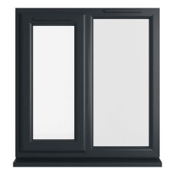 Crystal uPVC Window Grey 7016 A Rated Left Hand Side Hung Next to a Fixed Light 905mm x 965mm