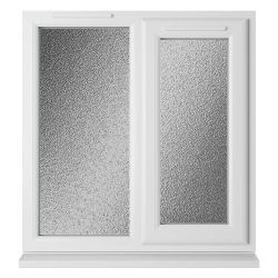 Crystal uPVC Window White A Rated Right Hand Side Hung Next to a Fixed Light 905mm x 965mm