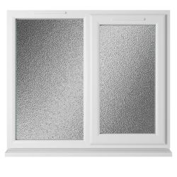 Crystal uPVC Window White A Rated Right Hand Side Hung Next to a Fixed Light 1190mm x 1190mm