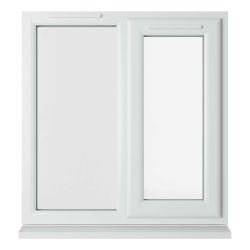 Crystal uPVC Window White A Rated Right Hand Side Hung Next to a Fixed Light 905mm x 965mm