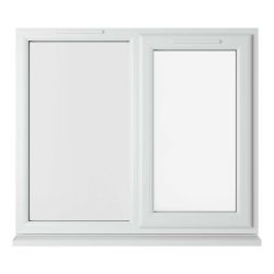 Crystal uPVC Window White A Rated Right Hand Side Hung Next to a Fixed Light 1190mm x 1115mm