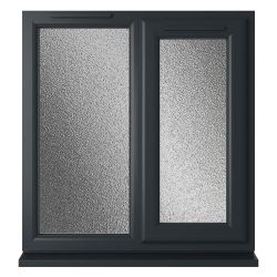 Crystal uPVC Window Grey 7016 A Rated Right Hand Side Hung Next to a Fixed Light 905mm x 965mm