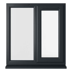 Crystal uPVC Window Grey 7016 A Rated Right Hand Side Hung Next to a Fixed Light