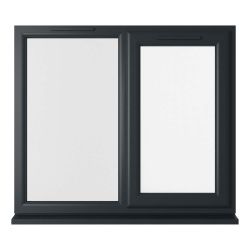 Crystal uPVC Window Grey 7016 A Rated Right Hand Side Hung Next to a Fixed Light 1190mm x 1040mm