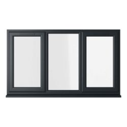 Crystal uPVC Triple Glazed Window Fixed Centre Grey/White Clear Glass