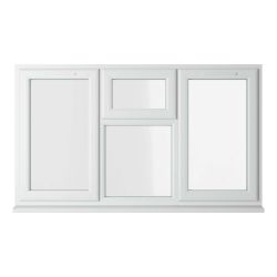 Crystal uPVC Triple Glazed Window & Top Centre White Clear Glass
