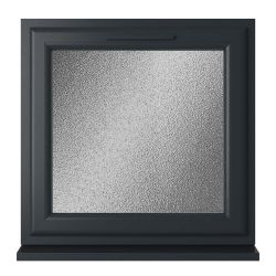 Crystal uPVC Triple Glazed Window Top Hung Opener Grey/White Obscure Glass
