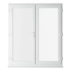 Crystal uPVC Clear French Door Left hand master White