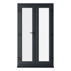 Crystal uPVC Triple Glazed French Door Left hand master Grey/White Clear Glass