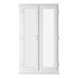 Crystal uPVC Triple Glazed French Door Left hand master White  Clear Glass 
