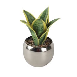 Artificial Plant in Silver Pot
