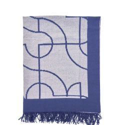 LUXE JACQUARD THROW NAVY