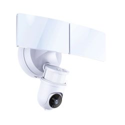 Smart WiFi Twin Floodlight with PIR, 1080P PTZ Camera and Inbuilt Siren, White Body