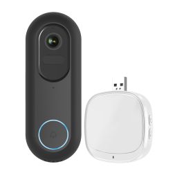 Flexi Wireless or Wired Video Doorbell - Unique Viewing Angle, Siren & 2-Way Audio, HD Video