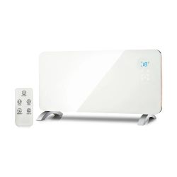 Smart Heater 2000W White Tempered Glass, Manual, APP & Voice Control