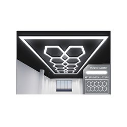 632W Designer Ceiling Lights with Frame,10 Hexagons and Border