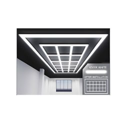 576W Designer Ceiling Lights with Frame, 18 Square Boxes and border