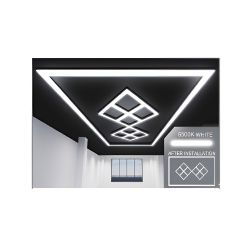 432W Designer Ceiling Lights with Frame, 8 Diamonds and Border