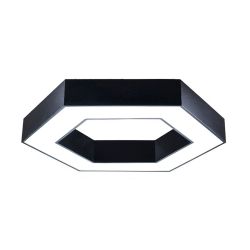 Hollow Hexagon Pendant Lights D600x100x60mm 25W 6500K Black Color