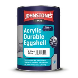 Johnstone's Trade - Acrylic Eggshell Paint - Brilliant White - 5L