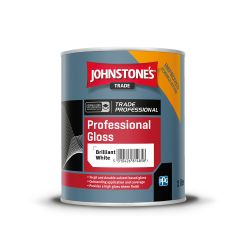 Johnstone's Trade - Wood & Metal Paint - Professional Gloss - Brilliant White - 1L
