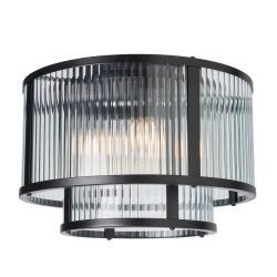 Fitton 3 Light Ribbed Glass Flush