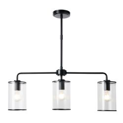 Abbey 3 Light Ribbed Glass Diner Pendant