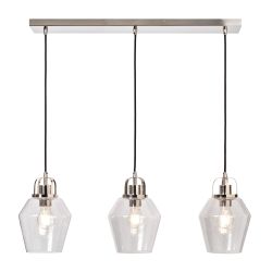 Merrien 3 Light Diner Bar Pendant Polished Nickel