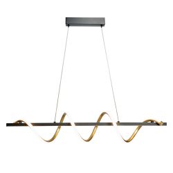 Mallow Led Spiral Diner Pendant Black & Brass