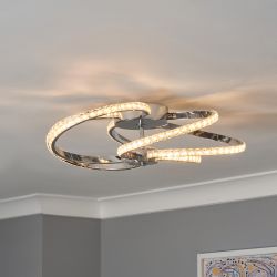 Austell Swirl Led Flush Chrome