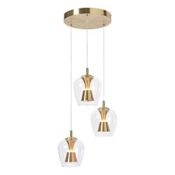 Berton 3 Light Cascade Pendant Satin Brass