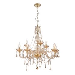 Riviere 9 Light Chandelier Satin Brass