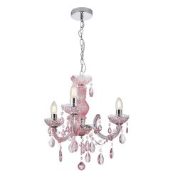 Marie Therese 3 Light Chandelier Pink