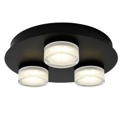 Sena 3 Plate Led Flush Black