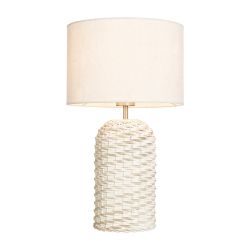 Novaro Rattan Table Lamp White