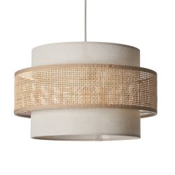 Kealey 3 Tier Rattan Seeded Cotton Shade Natural