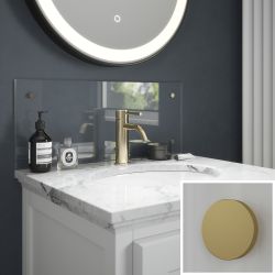 Clear Glass Bathroom Splashback / Brass 250x500mm