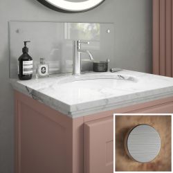 Clear Glass Bathroom Splashback Brushed 250x600mm