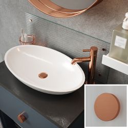 Clear Fluted Glass Splashback B Copper 250x500mm