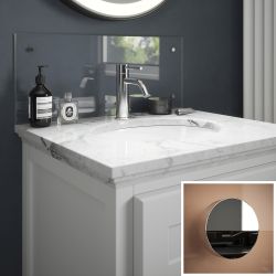 Clear Glass Splashback Chrome 250x600mm