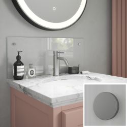 Clear Glass Splashback Satin Chrome 250x600mm