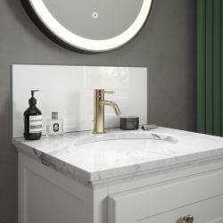 Ice White Glass Bathroom Splashback 250x600mm