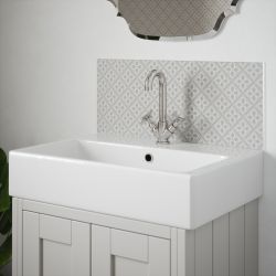 Laura Ashley Mr Jones Slate White Splashback 25x60cm
