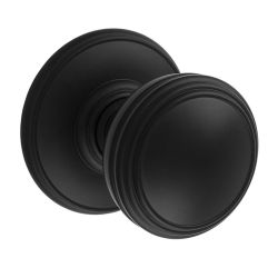 Plain Knob On Concealed Fix Round Rose Matt Black 