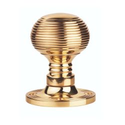 Queen Anne Mortice Knob In Polished Brass