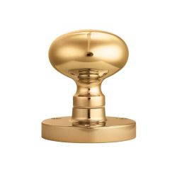 Victorian Mortice Knob Mushroom Polished Brass
