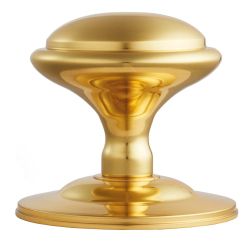 Victorian Centre Door Knob Round Pbrass
