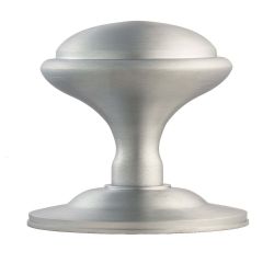 Victorian Centre Door Knob Round Sat Chrome